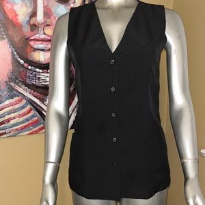 Neil Allyn women’s black vest size xs small classic simple sleeveless pockets
